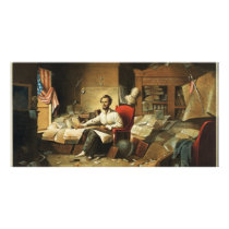 President Lincoln Writing Proclamation of Freedom Photo Cards