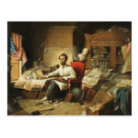 President Lincoln Writing Proclamation of Freedom Postcard