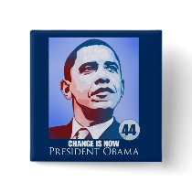 President Obama, Change is Now Button by jamierushad President Obama, Change is Now Button
