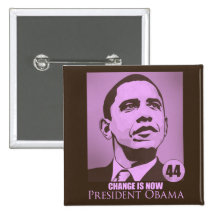 President Obama, Change is Now Pink Button