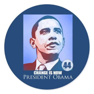 President Obama, Change is Now Sticker