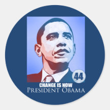 President Obama, Change is Now Sticker