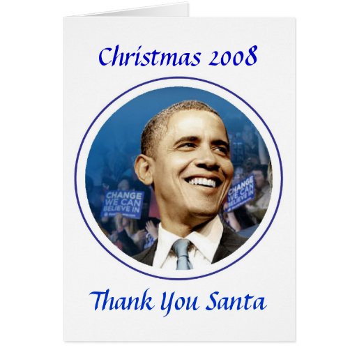 President Obama Commemorative Christmas 2008 Greeting Card Zazzle