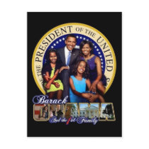 President Obama & First Family Postcard