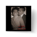PRESIDENT OBAMA & FIRST LADY SQUARE BUTTON