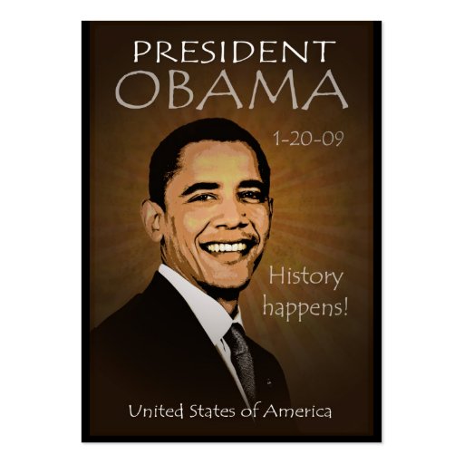 President Obama - Grunge Pocket Calendar Business Card Templates (front side)