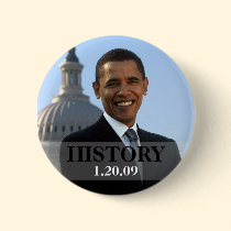 President Obama History 1/20/09 buttons