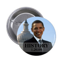 President Obama History 1/20/09 buttons