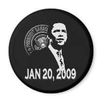 President Obama Inauguration BW Refrigerator Magnet