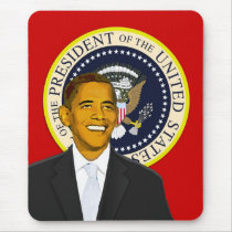 President Obama Mousepad - Red by inauguration_2009 President Obama Mousepad - Red