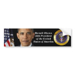 President Obama Portrait, Gold Seal Bumper Sticker