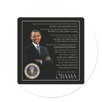 President Obama Quote Round Sticker