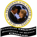 President Obama & Sec. of States Clinton photo sculptures