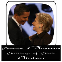 President Obama Sec. of States Clinton photo sculptures by Obama_Keepsakes President Obama Sec. of States Clinton photo sculptures