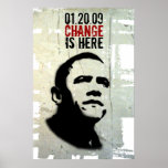 PRESIDENT OBAMA STENCIL POSTER CNCRT BCKG posters