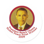 President Obama wins Nobel Peace Prize Round Stickers