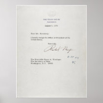 President Richard M. Nixon Resignation Letter Print
