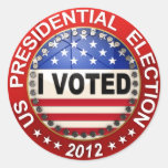 Presidential Election 2012 I voted Round Sticker