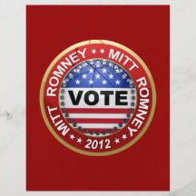 Presidential Election 2012 Mitt Romney Personalized Flyer