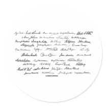 Presidential Signatures (United States Presidents) Round Stickers