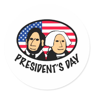 presidents day round sticker