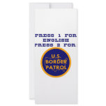 Press 1 For English 2 For Border Patrol Personalized Rack Card