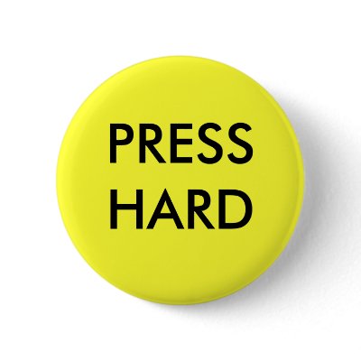 PRESS HARD PINBACK BUTTONS by deadfishman