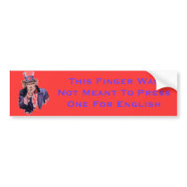 Press One For English bumper stickers
