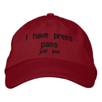 Press pass joke baseball cap
