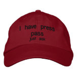 Press pass joke baseball cap