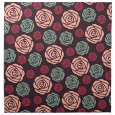 Pretty Abstract Roses Napkins