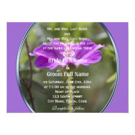Pretty and elegant purple garden flower wedding invitations