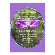 Pretty and elegant purple garden flower wedding personalized announcement