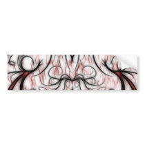Pretty and Unique Red&Black Swirls Fractal Design Bumper Stickers
