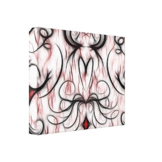 Pretty and Unique Red&Black Swirls Fractal Design Canvas Print