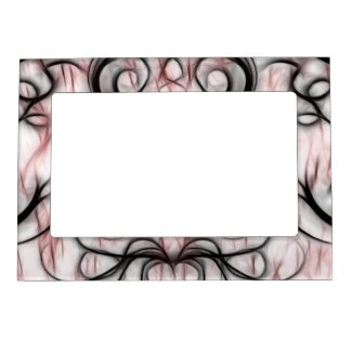 Pretty and Unique Red&Black Swirls Fractal Design Photo Frame Magnets