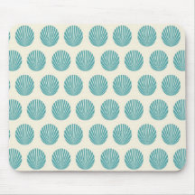 Pretty Aqua Teal Blue Shell Beach Pattern Gifts Mousepad