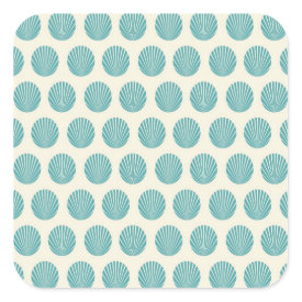 Pretty Aqua Teal Blue Shell Beach Pattern Gifts Square Stickers