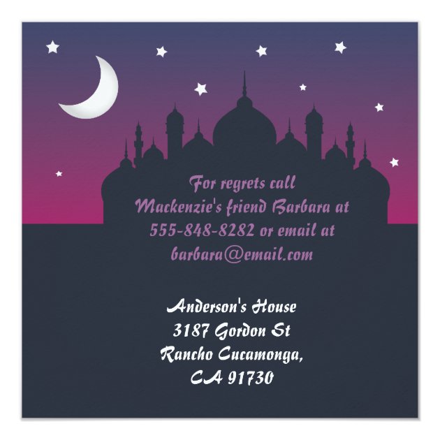 Pretty Arabian Nights Party Invitation
