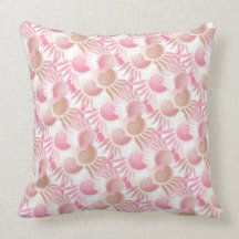 Pretty Art Deco Pastels Pink and Brown Pattern Pillows