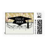 pretty art nouveau floral design graduation stamps