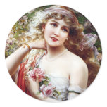 Pretty as a  Rose Round Stickers