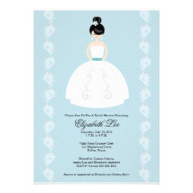 Pretty Asian Bride Bridal Shower Invitations