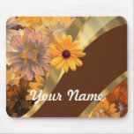 Pretty autumn floral pattern mouse pads