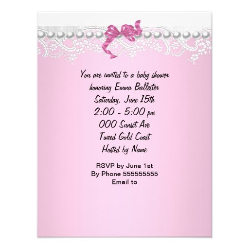 Pretty Baby Shower Cute Baby Girl Pink Vintage Personalized Announcement
