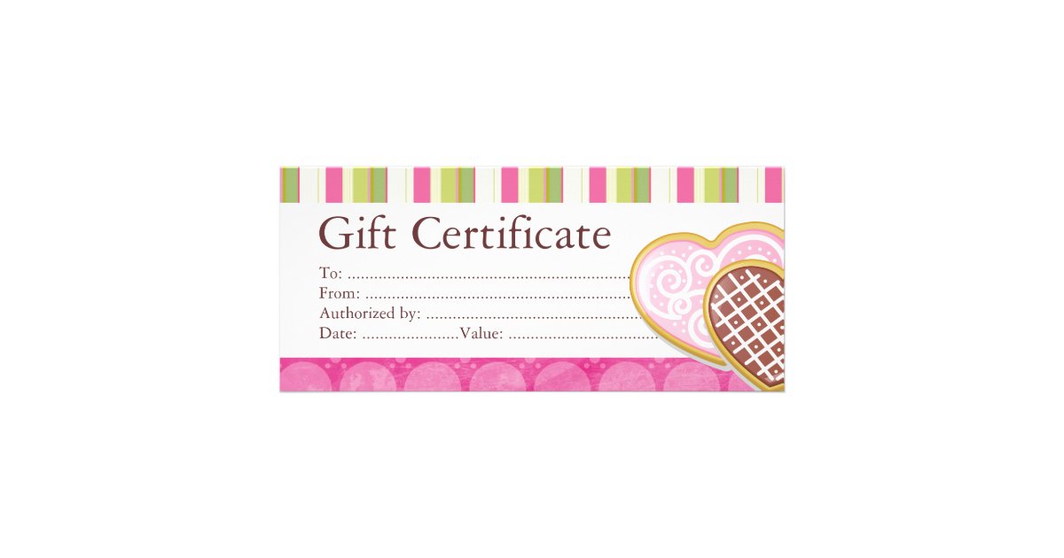 Gift Certificate Printable Template For Bakery