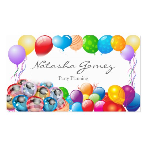 Pretty Balloon, Party Planner - Business Card (front side)