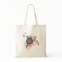 pretty bird and butterflies vector art canvas bags