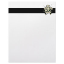 pretty bird with banner and floral vector art customized letterhead