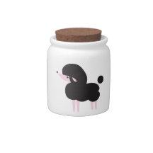 Pretty Black french poodle nose in the air Candy Dishes